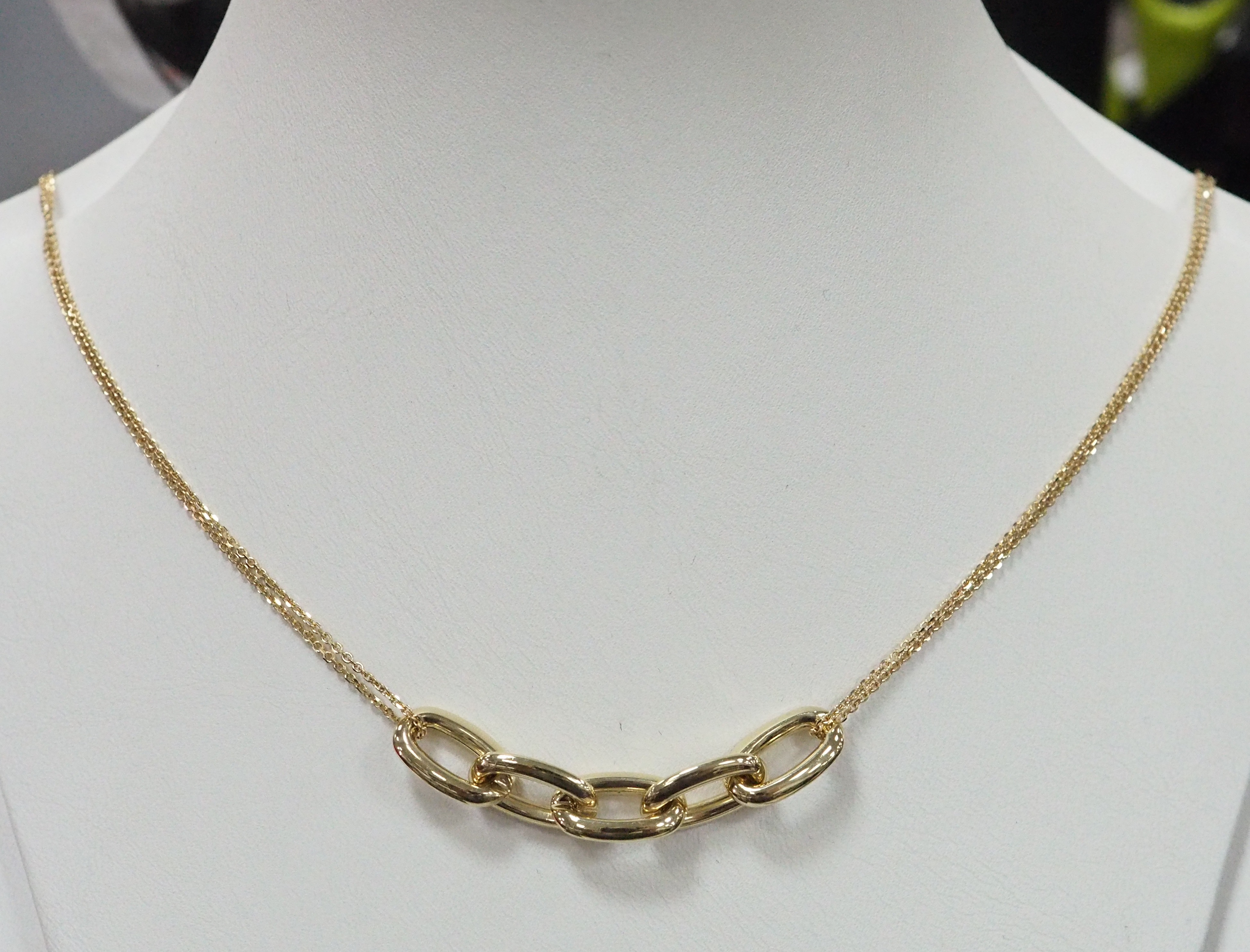 Колье из желтого золота с фианитом